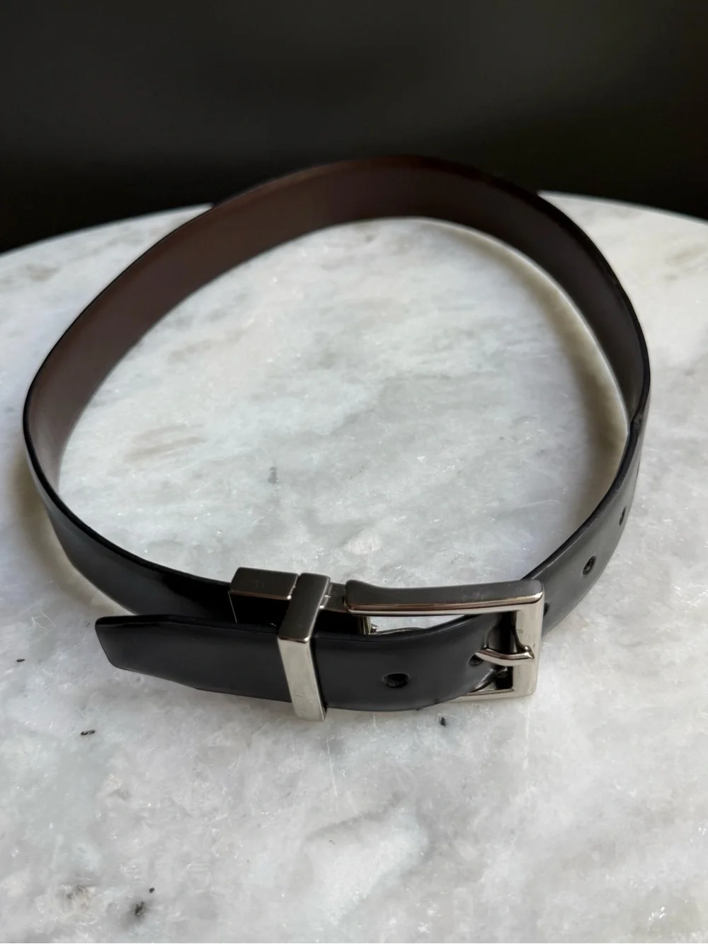Chaps Kids Reversible Belt Black Brown Silver Buckle Size Small 22-24